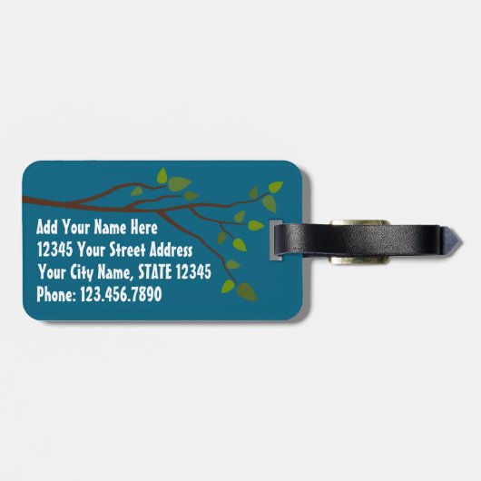 Niedlicher Cartoon mit Anschrift und Telefonnummer Gepäckanhänger (Rückseite horizontal)