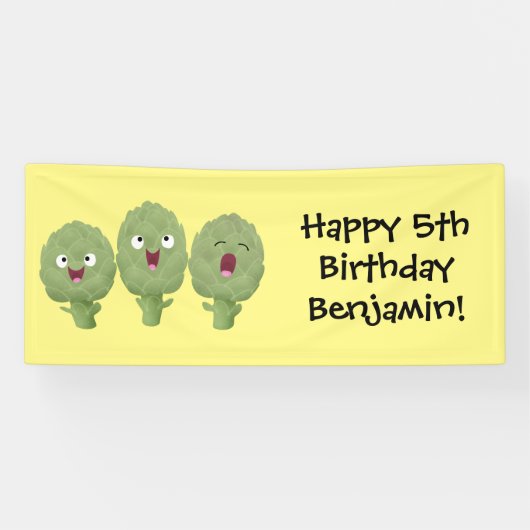 Niedlicher Cartoon mit Artischocken Banner (Horizontal)