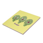 Niedlicher Cartoon mit Artischocken Fliese (Seite)