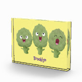 Niedlicher Cartoon mit Artischocken Fotoblock (Rechts)