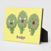 Niedlicher Cartoon mit Artischocken  Fotoplatte (Seite)