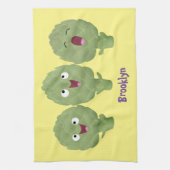 Niedlicher Cartoon mit Artischocken Geschirrtuch (Vertikal)