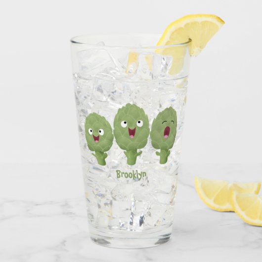 Niedlicher Cartoon mit Artischocken Glas (Rückseite Ice)