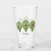 Niedlicher Cartoon mit Artischocken Glas (Vorderseite)
