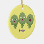 Niedlicher Cartoon mit Artischocken Keramik Ornament (Rechts)