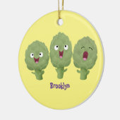 Niedlicher Cartoon mit Artischocken Keramik Ornament (Links)