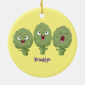 Niedlicher Cartoon mit Artischocken Keramik Ornament (Hinten)