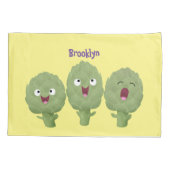 Niedlicher Cartoon mit Artischocken Kissenbezug (Rückseite)