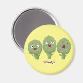 Niedlicher Cartoon mit Artischocken Magnet (Vorderseite/Rückseite)