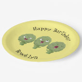 Niedlicher Cartoon mit Artischocken Pappteller (Schrägansicht)