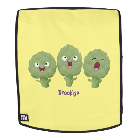 Niedlicher Cartoon mit Artischocken Rucksack (Abnehmbare Front)