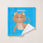 Niedlicher Cartoon mit Bartentreue Badhandtuch Set (Waschlappen)