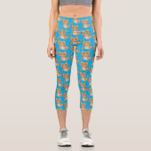 Niedlicher Cartoon mit Bartentreue Capri Leggings (Vorderseite)