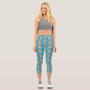 Niedlicher Cartoon mit Bartentreue Capri Leggings