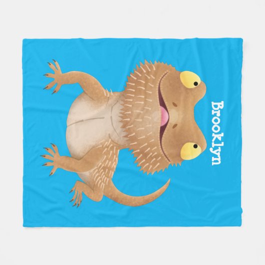 Niedlicher Cartoon mit Bartentreue Fleecedecke (Vorderseite (Horizontal))