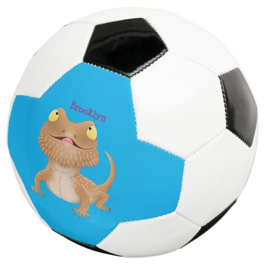 Niedlicher Cartoon mit Bartentreue Fußball (Dreiviertel)