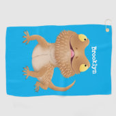 Niedlicher Cartoon mit Bartentreue Golfhandtuch (Horizontal)