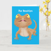 Niedlicher Cartoon mit Bartentreue Karte (Gelbe Blume)