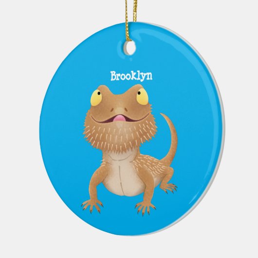 Niedlicher Cartoon mit Bartentreue Keramik Ornament (Links)