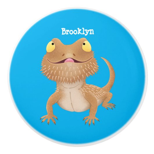 Niedlicher Cartoon mit Bartentreue Keramikknauf (Vorderseite)