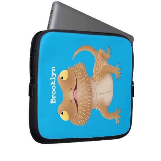 Niedlicher Cartoon mit Bartentreue Laptopschutzhülle (Vorne Rechts)