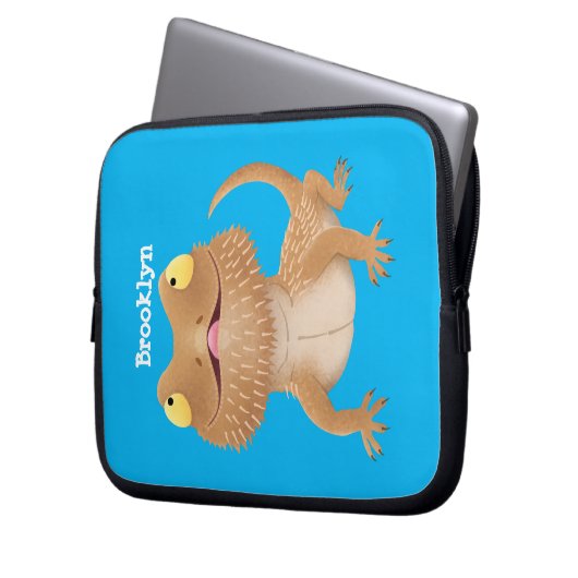 Niedlicher Cartoon mit Bartentreue Laptopschutzhülle (Vorderseite Links)