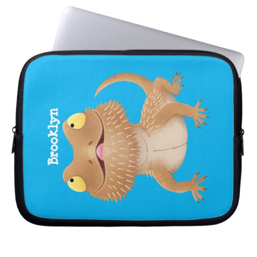 Niedlicher Cartoon mit Bartentreue Laptopschutzhülle (Vorderseite)