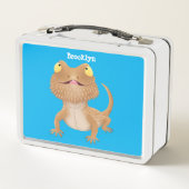 Niedlicher Cartoon mit Bartentreue Metall Brotdose (Rückseite)