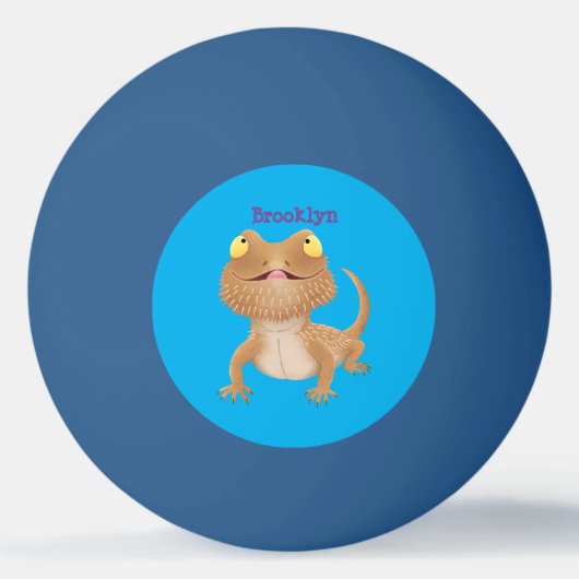 Niedlicher Cartoon mit Bartentreue Tischtennisball (Vorderseite)