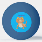 Niedlicher Cartoon mit Bartentreue Tischtennisball (Rückseite)