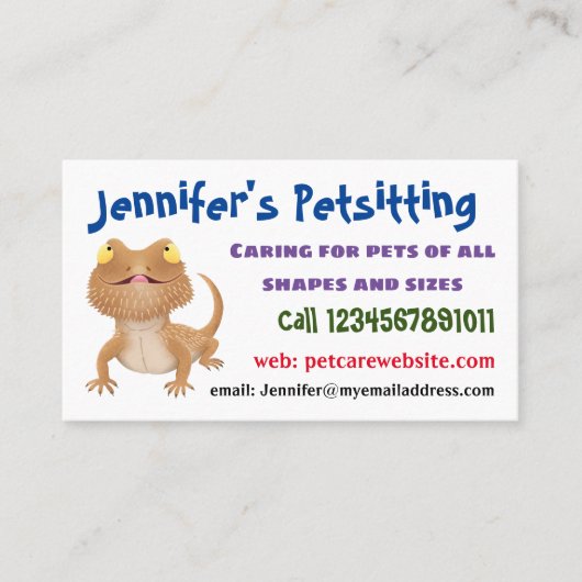 Niedlicher Cartoon mit Bartentreue Visitenkarte (Vorderseite)