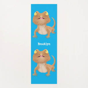 Niedlicher Cartoon mit Bartentreue Yogamatte