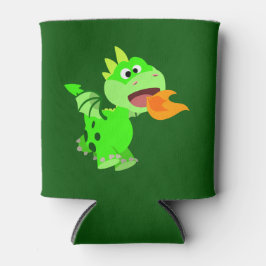 Niedlicher Cartoon mit Feuerspucken Kinderdrache Dosenkühler