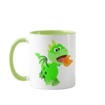 Niedlicher Cartoon mit Feuerspucken Kinderdrache