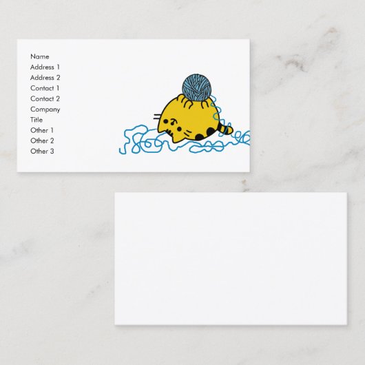 Niedlicher Cartoon mit Garnballnamenkarte Visitenkarte (Vorne/Hinten)