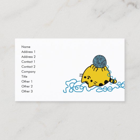 Niedlicher Cartoon mit Garnballnamenkarte Visitenkarte (Vorderseite)