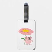 Niedlicher Cartoon mit Geschenk (rosa) Gepäckstück Gepäckanhänger (Rückseite vertikal)