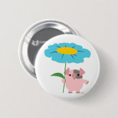 Niedlicher Cartoon mit Gift (blau) Button-Abzeiche Button (Vorne & Hinten)