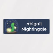 Niedlicher Cartoon mit grünem Glühwürmchen persona Etiketten (Design 2)