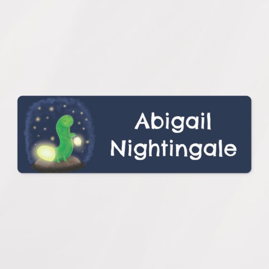 Niedlicher Cartoon mit grünem Glühwürmchen persona Etiketten (Design 1)