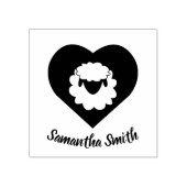 Niedlicher Cartoon mit Herz im Hintergrund Gummistempel (Prägung)