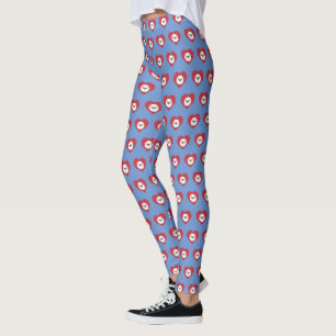 Niedlicher Cartoon mit Herz im Hintergrund Leggings