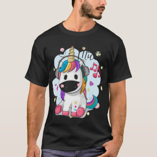 Niedlicher Cartoon mit Kopfhörer T-Shirt