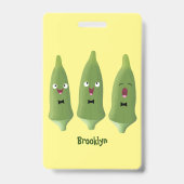 Niedlicher Cartoon mit Okra Ausweis (Rückseite)