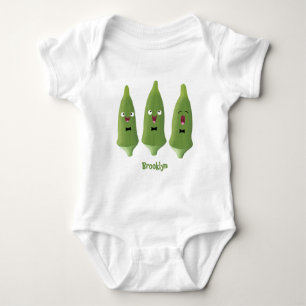Niedlicher Cartoon mit Okra Baby Strampler