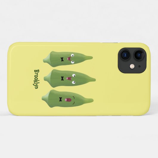 Niedlicher Cartoon mit Okra Case-Mate iPhone Hülle (Rückseite (Horizontal))