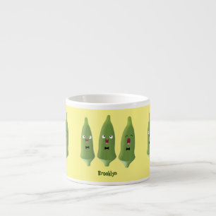 Niedlicher Cartoon mit Okra Espressotasse