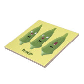 Niedlicher Cartoon mit Okra Fliese (Seite)