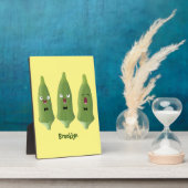 Niedlicher Cartoon mit Okra Fotoplatte (Seite)