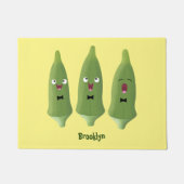 Niedlicher Cartoon mit Okra Fußmatte (Vorderseite)